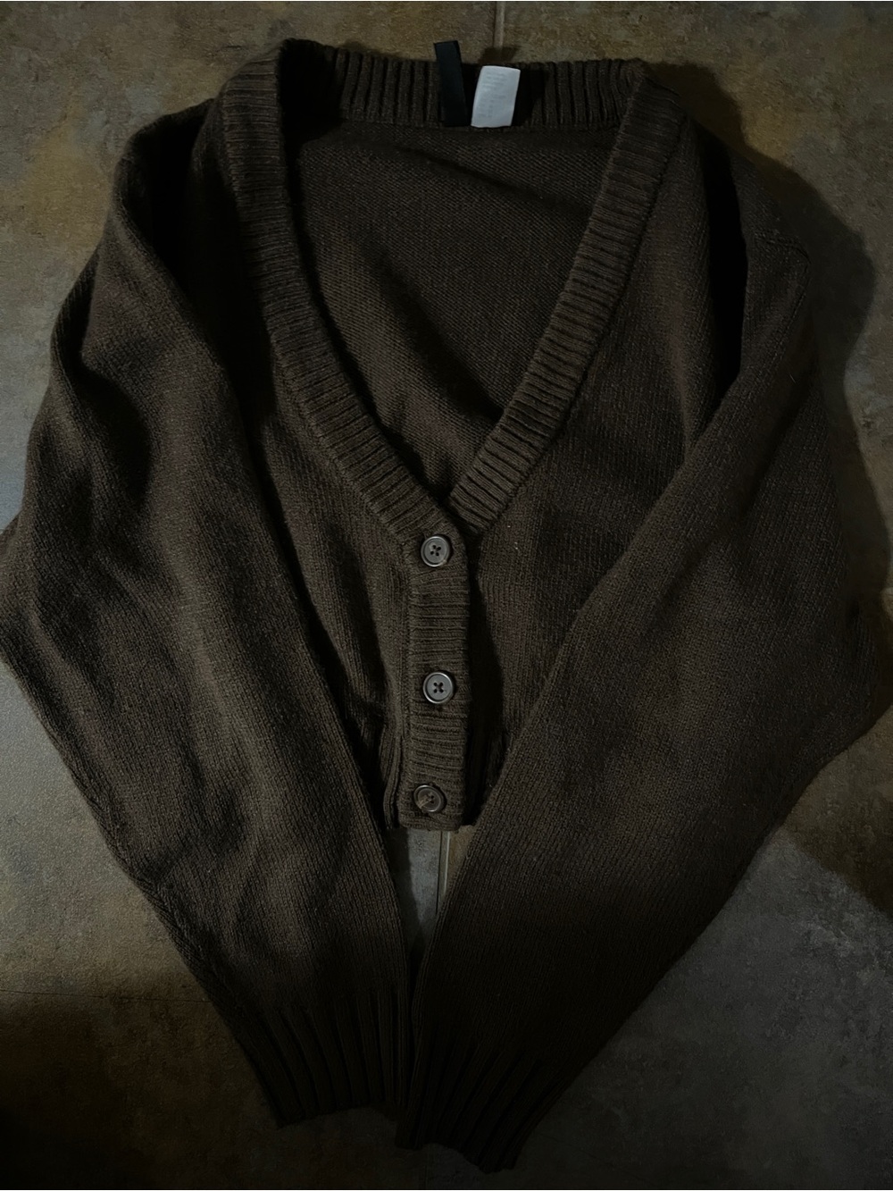 Brown H&M Cropped Cardigan